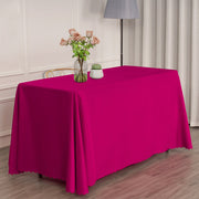 Economy Polyester Tablecloth 90"x156" Oblong Rectangular Rose red