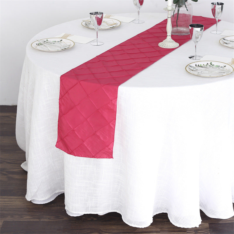 Polyester 108"x12" Table Runner Rose red