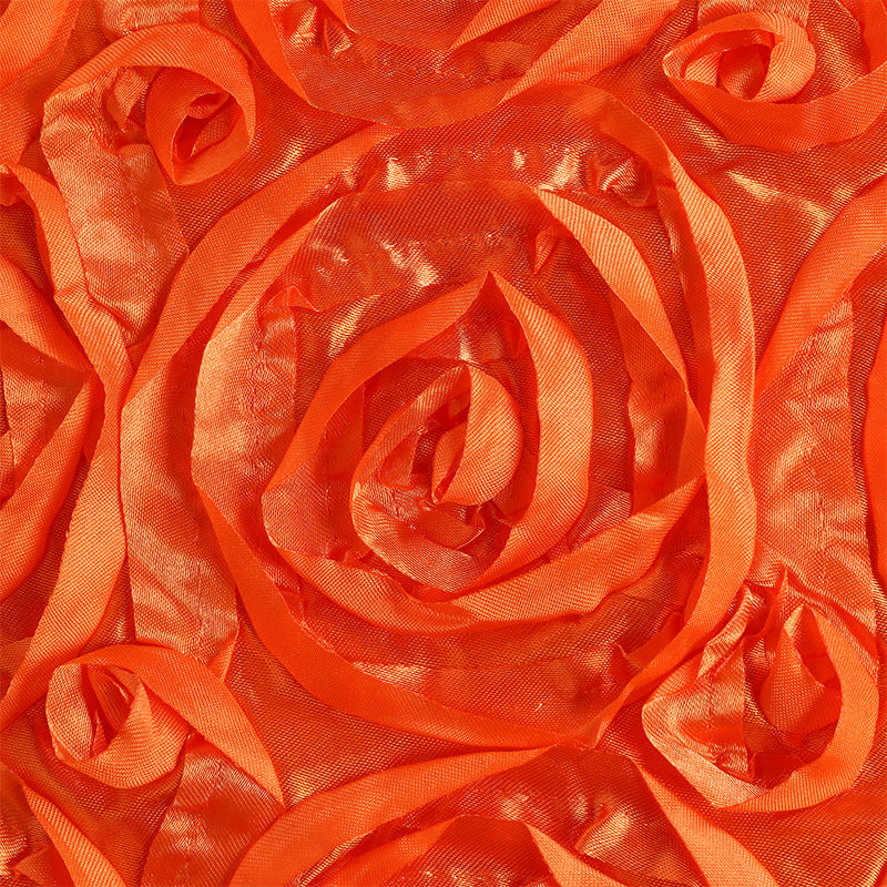 Rosette Satin Table Runner 14" x 108" Rose
