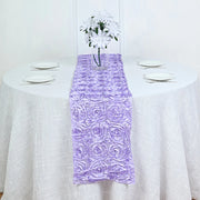 Wedding Rosette Satin Table Runner 108" x14" Light Purple