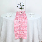 Wedding Rosette Satin Table Runner 108" x14" Coral