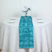 Wedding Rosette Satin Table Runner 108" x14" Sapphire