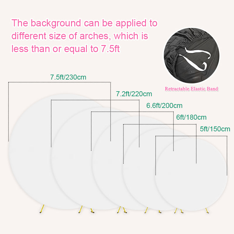 Round Backdrop Cover Wedding Arch Cover for Circle Balloon Arch Frame Arch Backdrop Cover Fabric for Wedding Birthday Party Baby Shower Decoration