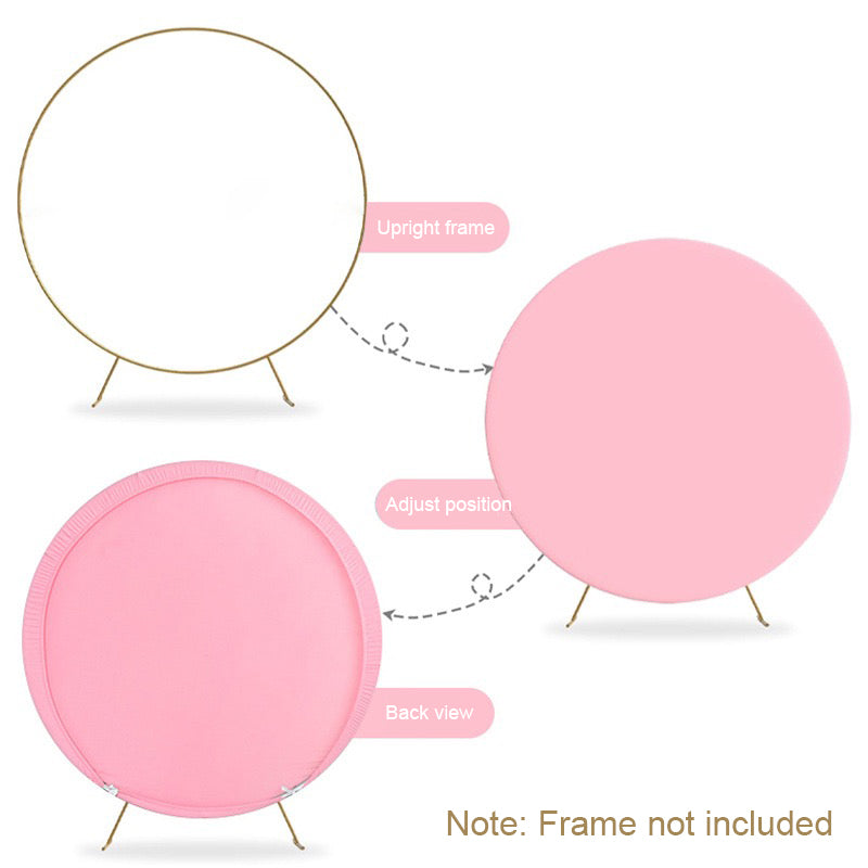 Round Backdrop Cover Wedding Arch Cover for Circle Balloon Arch Frame Arch Backdrop Cover Fabric for Wedding Birthday Party Baby Shower Decoration