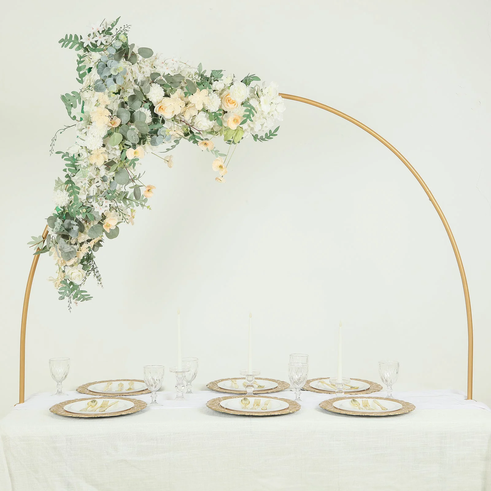 Round Top Balloon Arch Flower Stand 4ftx6ft Gold Metal