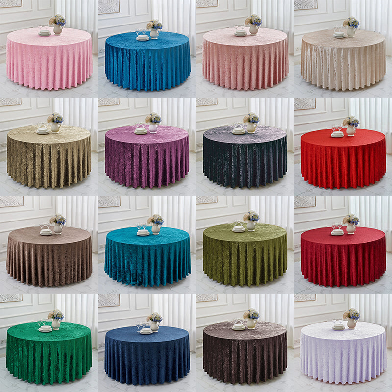 Round Tablecloth Premium Velvet Table Cloth for Wedding, Party, Banquet, and Events