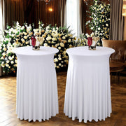 Stretchable Round Cocktail Table Skirt Wrinkle-resistant And Stain-resistant Machine Washable Suitable For Bars Weddings Parties Banquets And Other Occasions