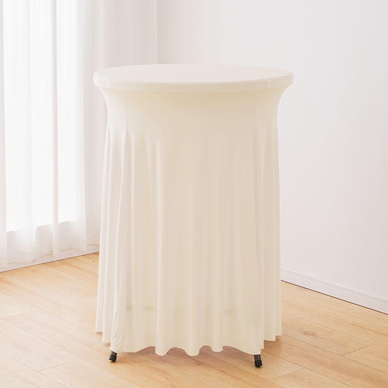 Stretchable Round Cocktail Table Skirt Wrinkle-resistant And Stain-resistant Machine Washable Suitable For Bars Weddings Parties Banquets And Other Occasions