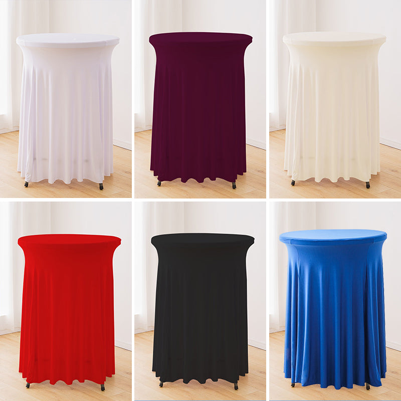 Stretchable Round Cocktail Table Skirt Wrinkle-resistant And Stain-resistant Machine Washable Suitable For Bars Weddings Parties Banquets And Other Occasions
