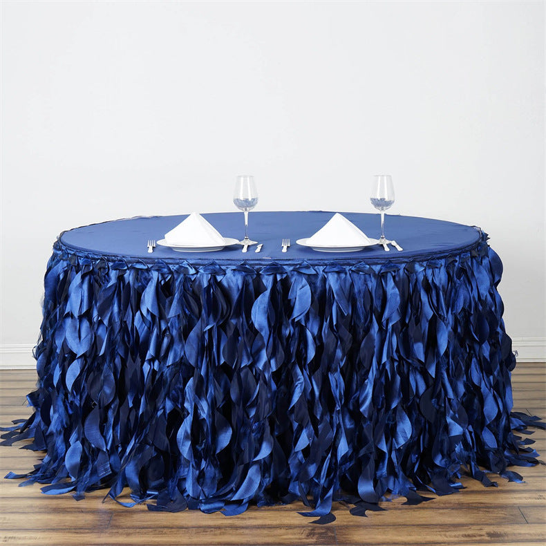 14ft Curly WillowTable Skirt Royal Blue
