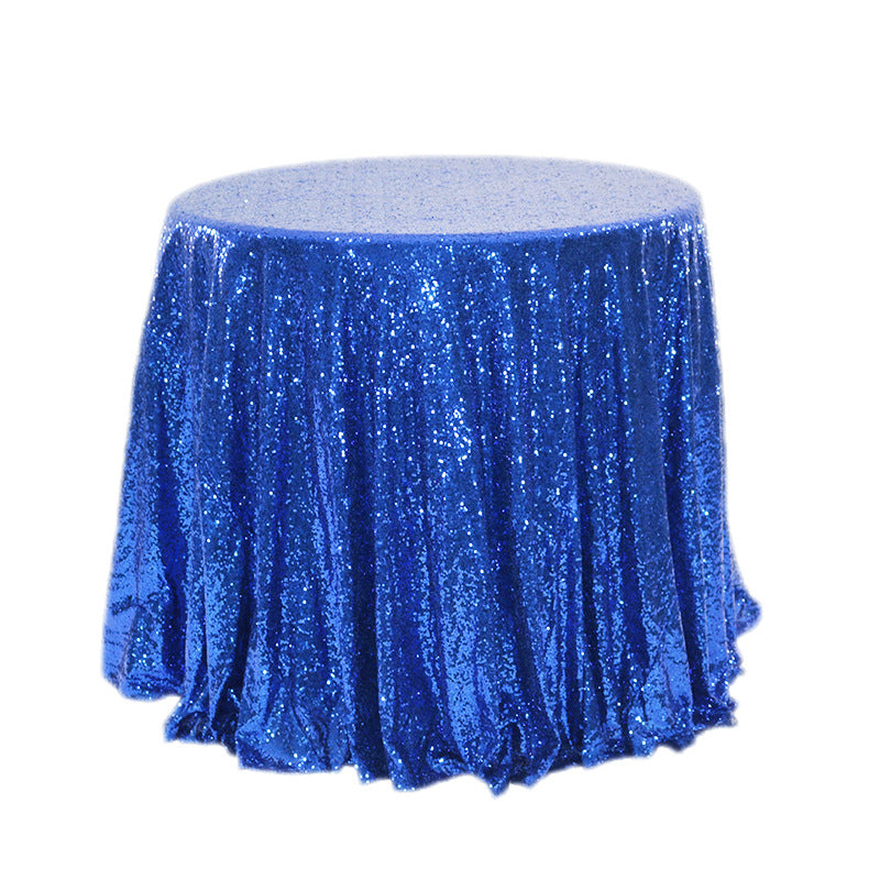 Glitz Sequins 132" Round Tablecloth Royal Blue