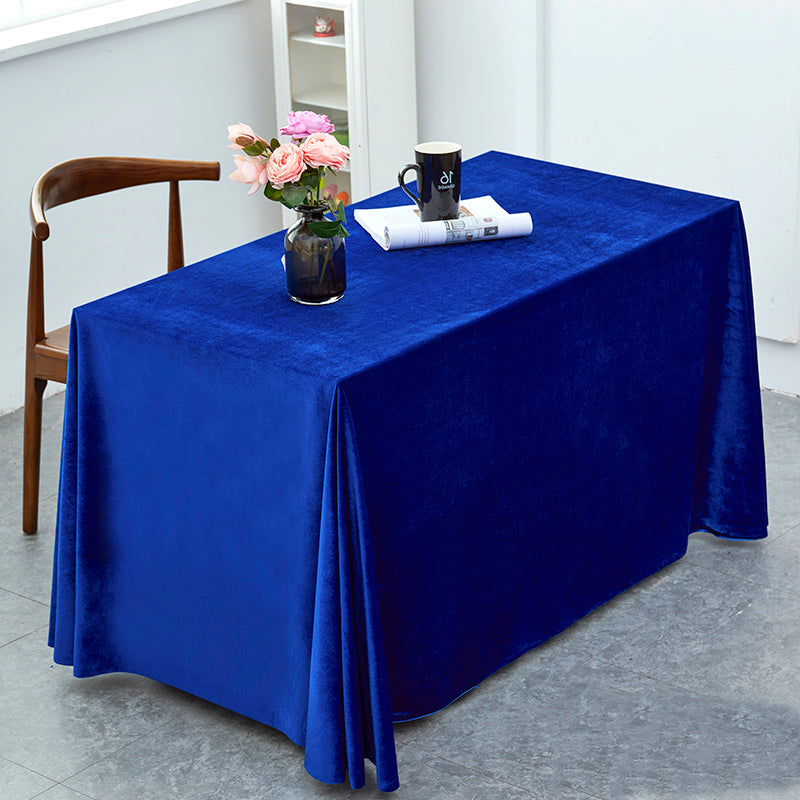 Velvet 90"x132" Rectangular Tablecloth Royal Blue
