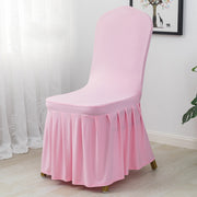 Ruffled Pleated Skirt Chair Cover Light Pink