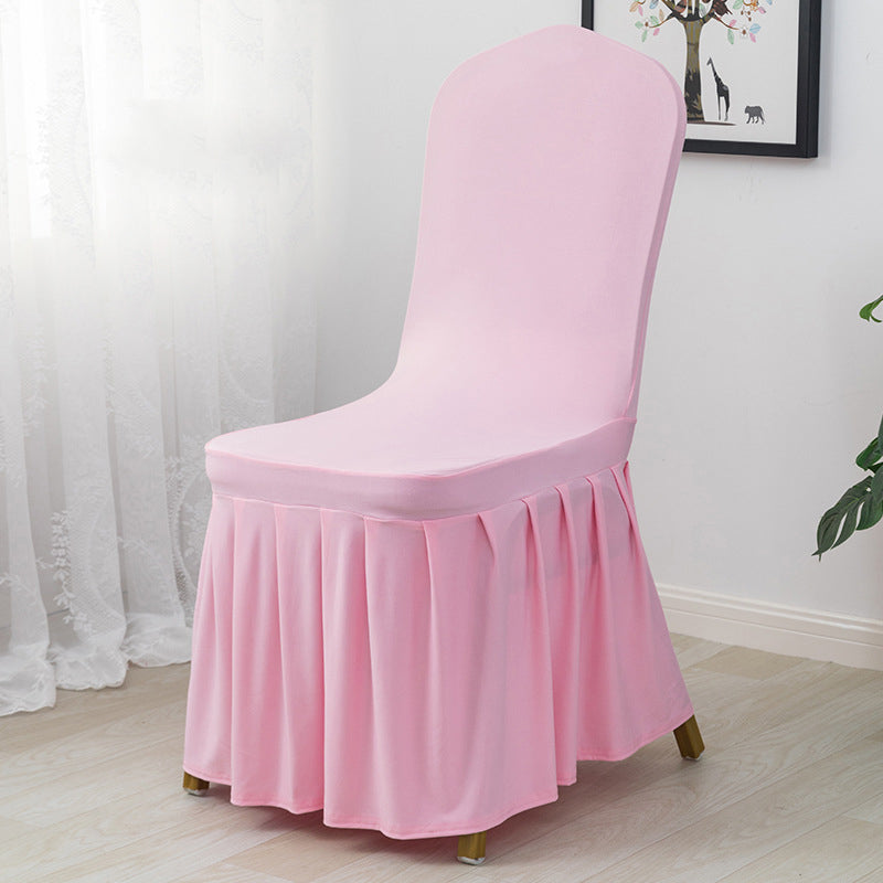 Ruffled Pleated Skirt Chair Cover Light Pink