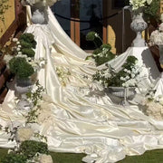 Satin Backdrop Drape Curtain - 9ftx10ft Red