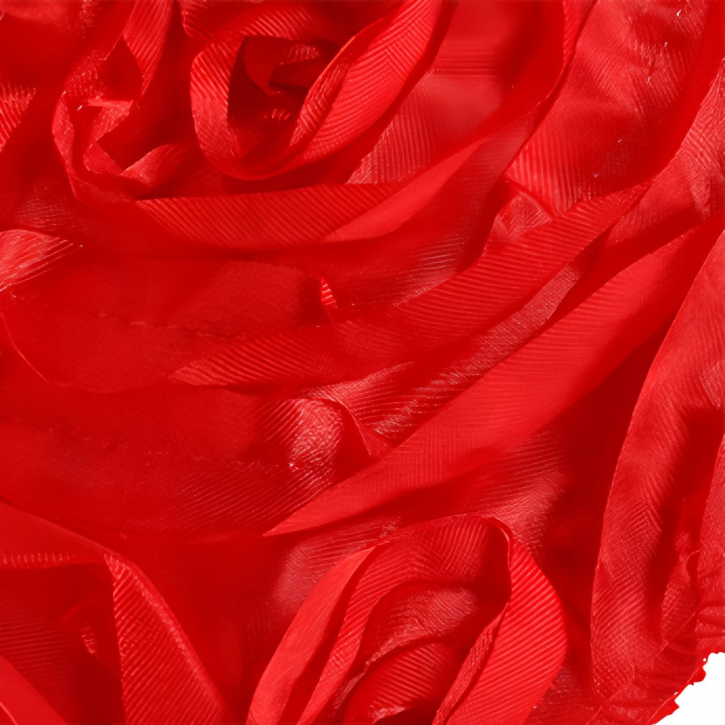 Satin Rectangle Tablecloth Grandiose 3D Rosette Table Cover 132"x90"