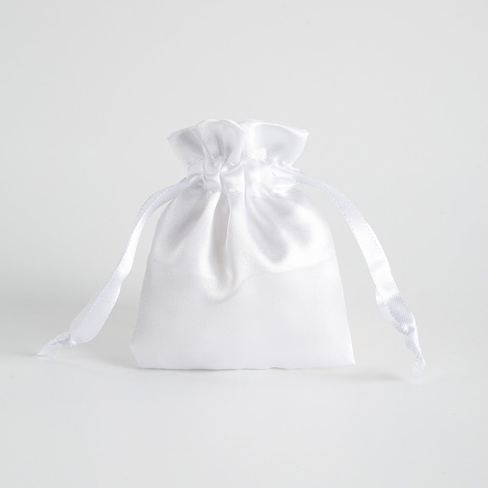 12PCS Satin Gift Bag Drawstring Pouch Wedding Favors Bridal White