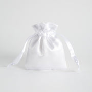 12PCS Satin Gift Bag Drawstring Pouch Wedding Favors Bridal White