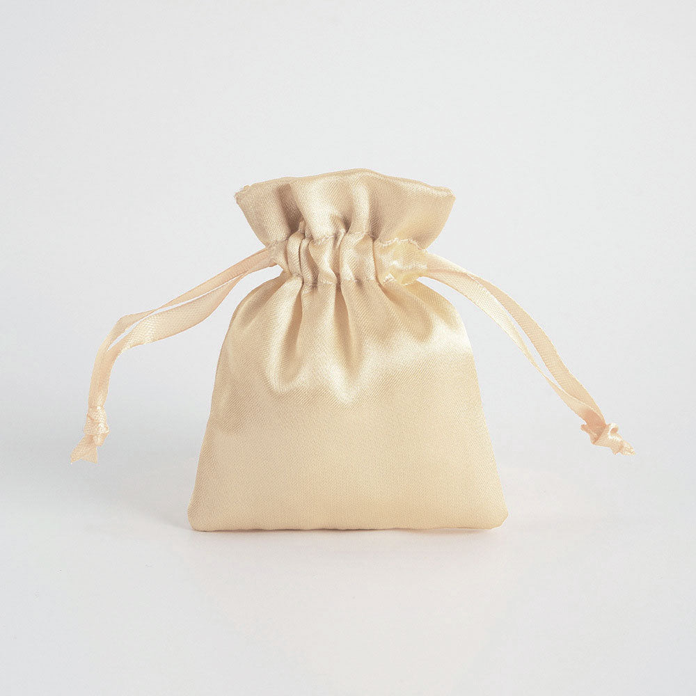 12PCS Satin Gift Bag Drawstring Pouch Wedding Favors Bridal Champagne Gold