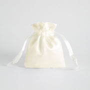 12PCS Satin Gift Bag Drawstring Pouch Wedding Favors Bridal Off White