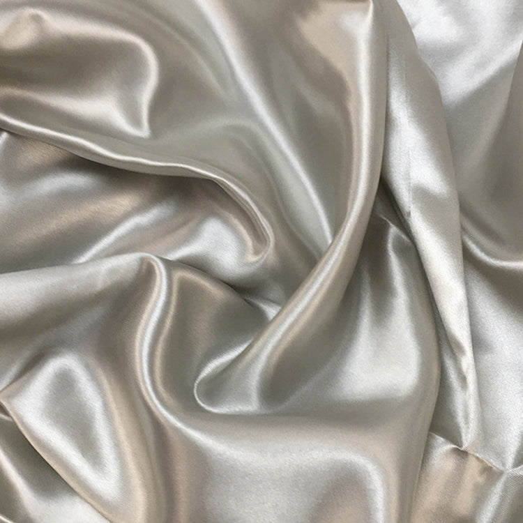 10 yds Satin Fabric Roll Silver Gray