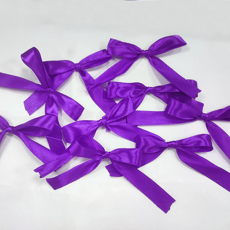 30 Pcs Satin Ribbon Twist Tie Bows Purple
