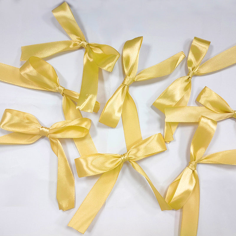 30 Pcs Satin Ribbon Twist Tie Bows Gold