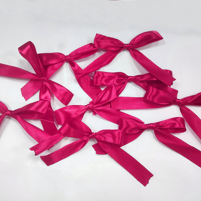 30 Pcs Satin Ribbon Twist Tie Bows Rose Red