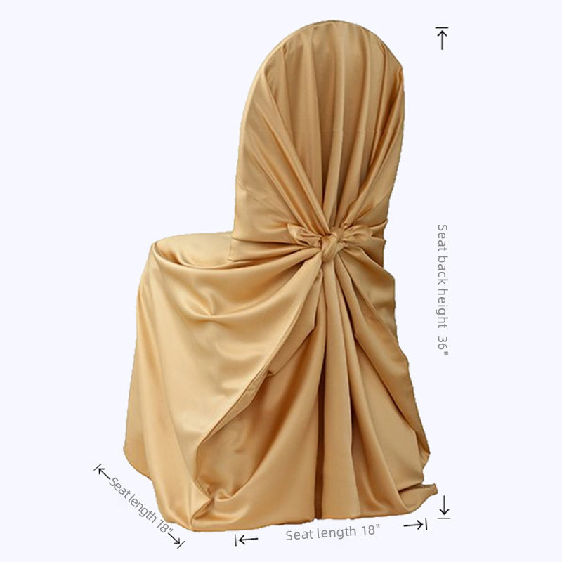 Satin Self-Tie Universal Chair Cover 44"x56" White