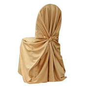 Satin Universal Self Tie Chair Cover Champagne