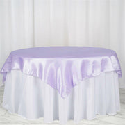 Square 85" Satin Table Overlay Light Purple