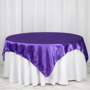 Square 85" Satin Table Overlay Purple