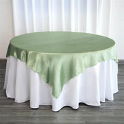 Square 85" Satin Table Overlay Grass Green