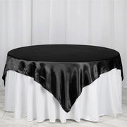 Square 72" Satin Table Overlay Black