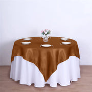 Square 85" Satin Table Overlay Light Brown