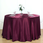 Smooth Fabric Round Satin Tablecloth Deep Purple