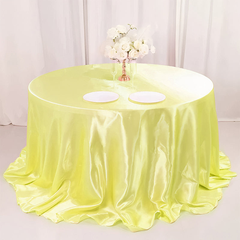 Weddings Satin Round Tablecloth Yellow