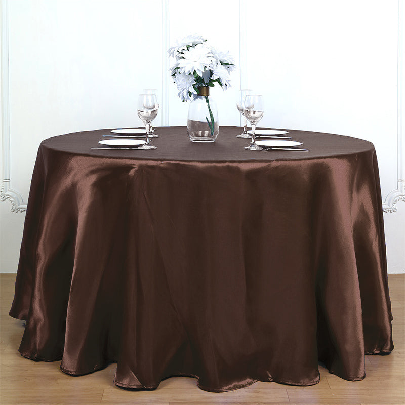 Smooth Fabric Round Satin Tablecloth Coffee