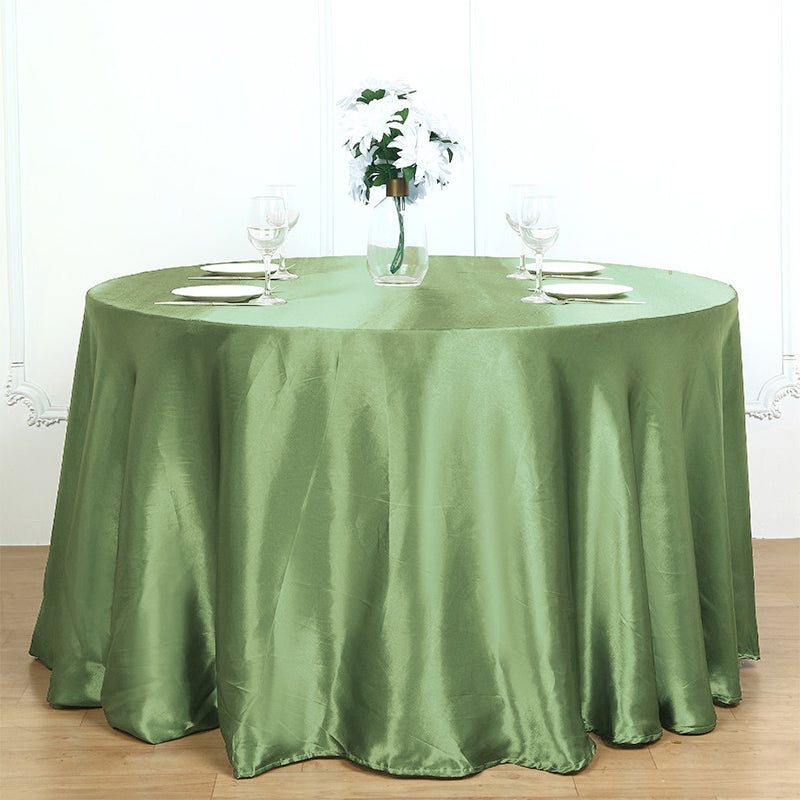Smooth Fabric Round Satin Tablecloth Autumn Fragrance Green