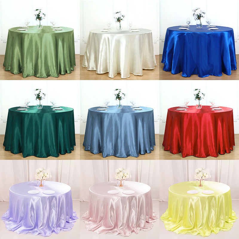 Weddings Satin Round Tablecloth Yellow