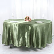Smooth Fabric Round Satin Tablecloth Eucalyptus Green