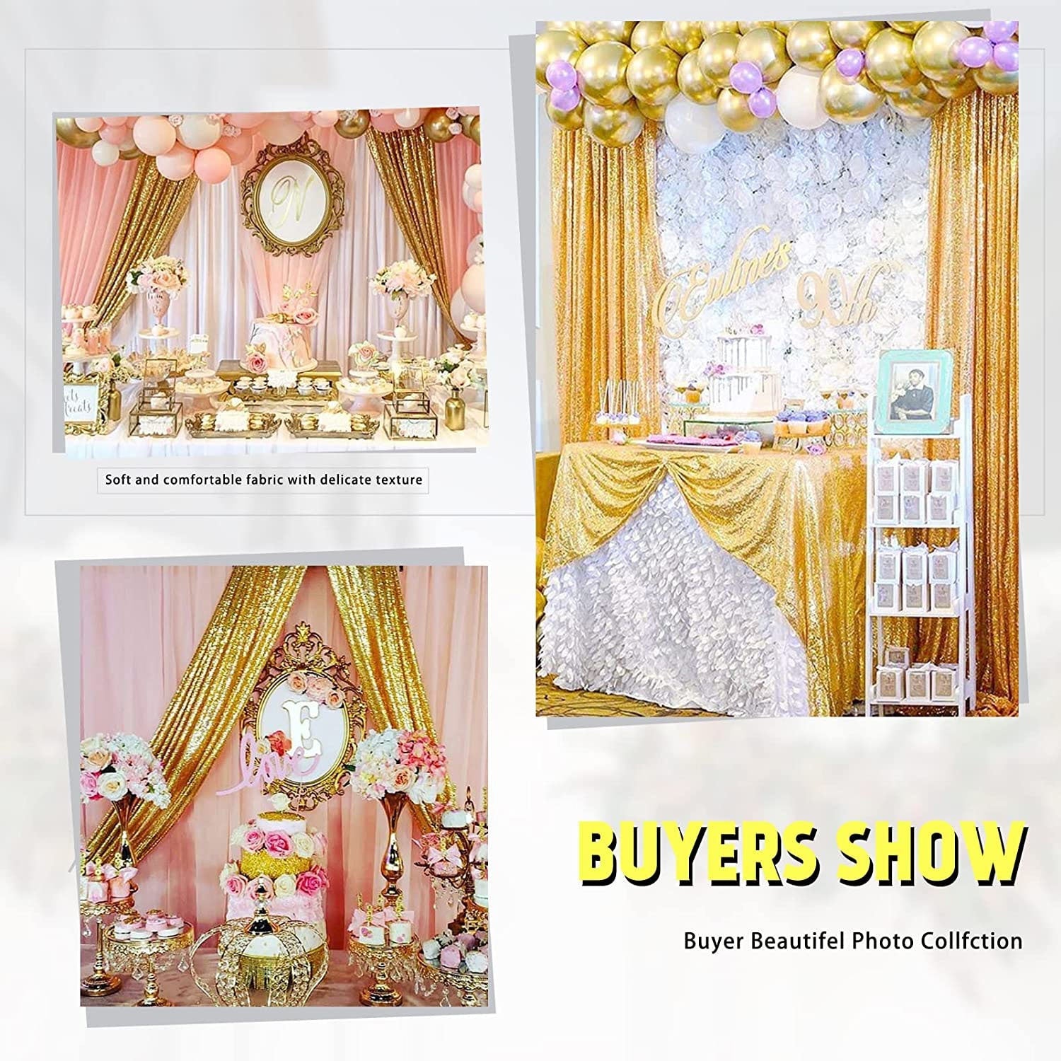2 Pc Light Purple Sequin Backdrop Drape Curtains with Rod Pockets - 8ftx2ft