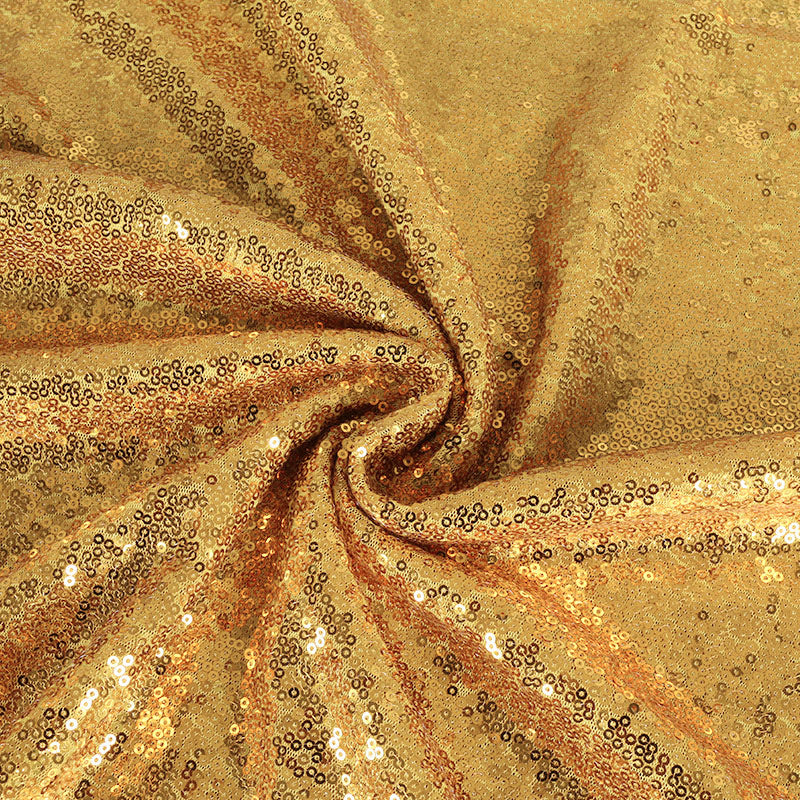 Gold Sequin Backdrop Drape Curtains with Rod Pockets - 8ftx8ft