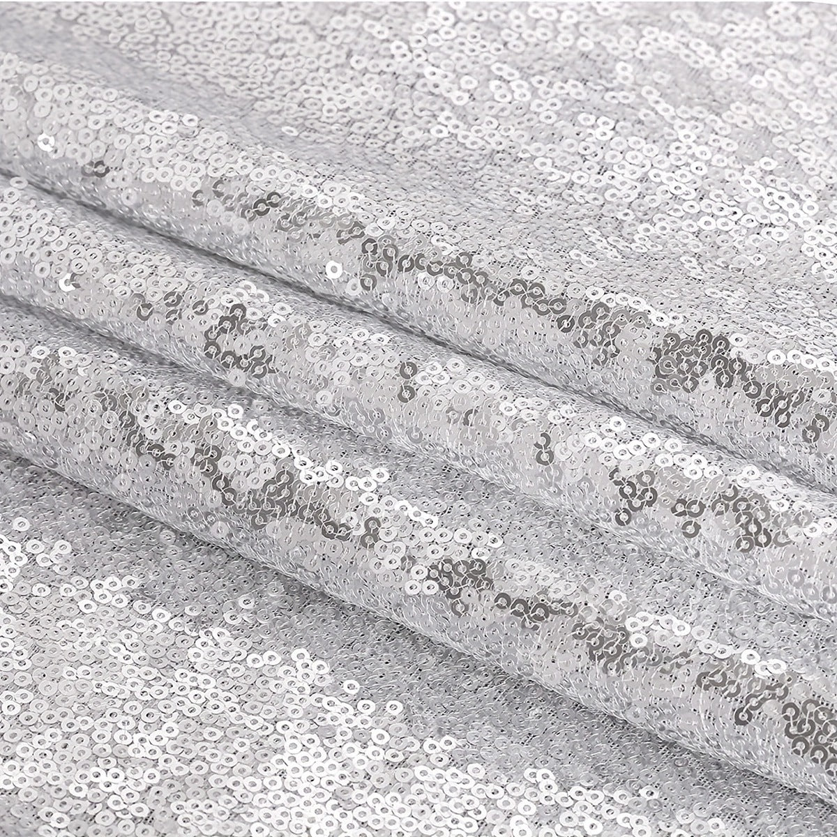 4 yards Glitz Sequins Fabric Bolt Silver