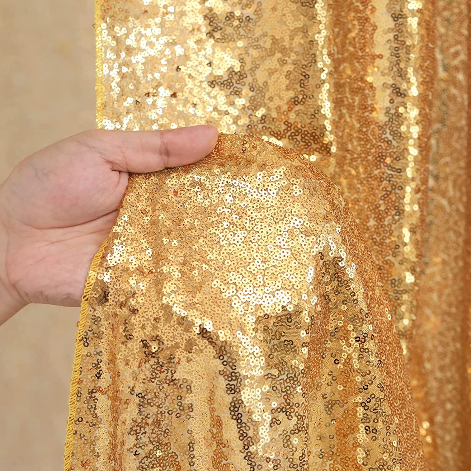 4 yards Glitz Sequins Fabric Bolt Gold