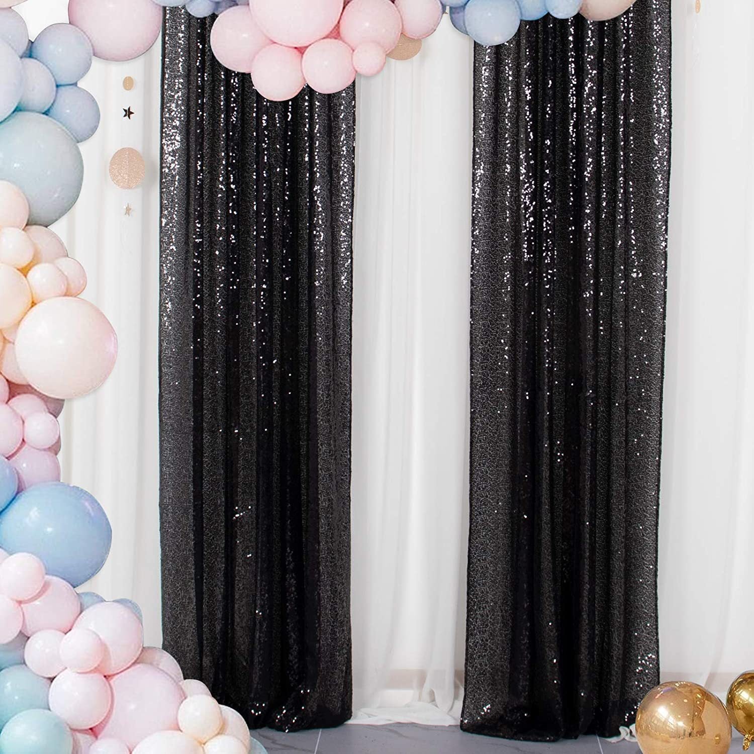 4 yards Glitz Sequins Fabric Bolt Black