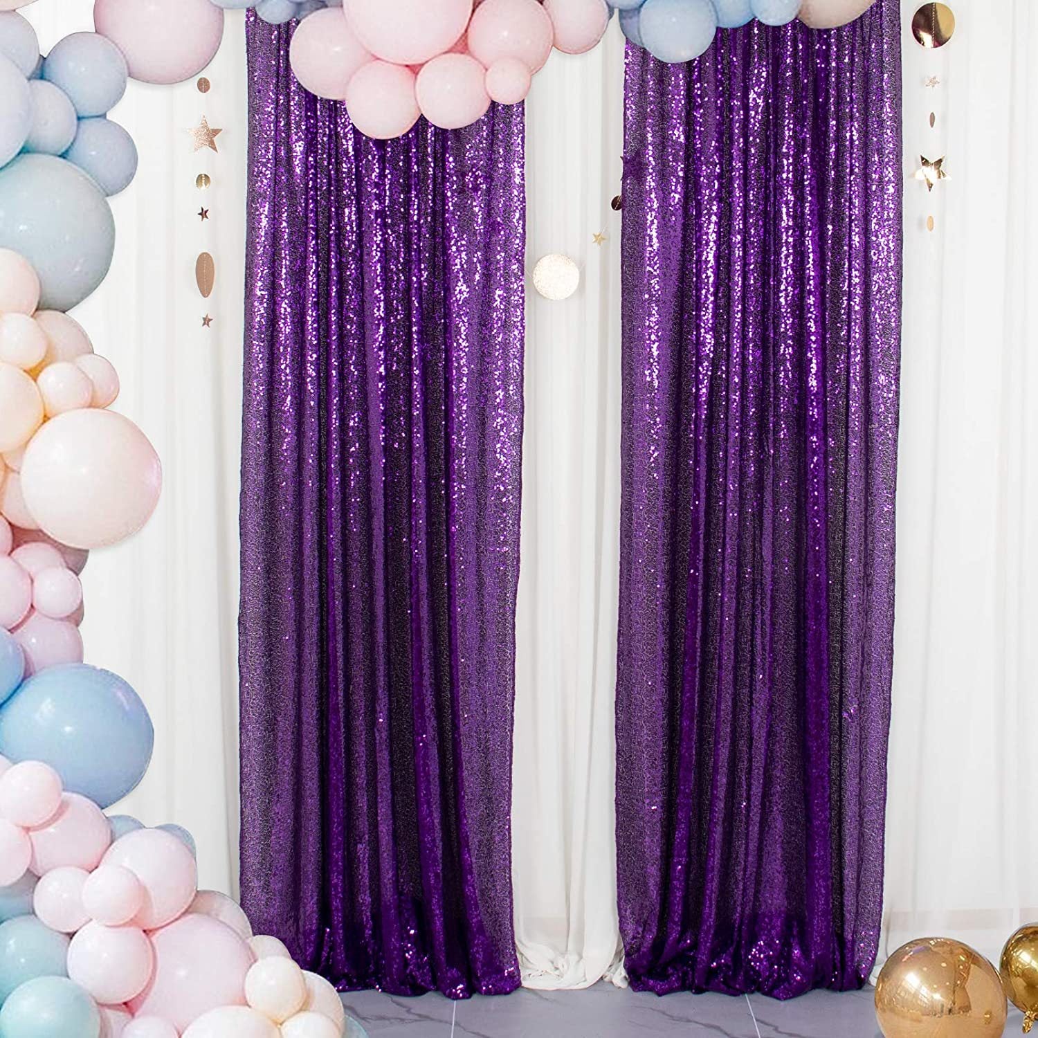 4 yards Glitz Sequins Fabric Bolt Dark Purple