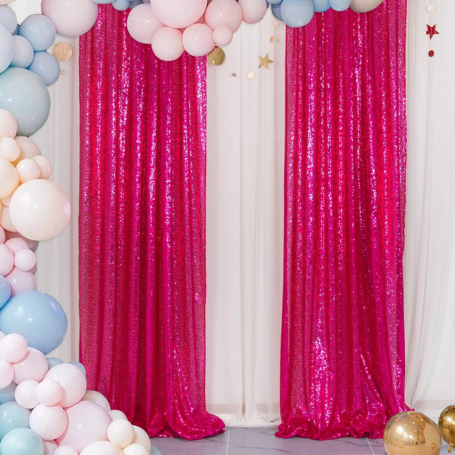 4 yards Glitz Sequins Fabric Bolt Rose Red