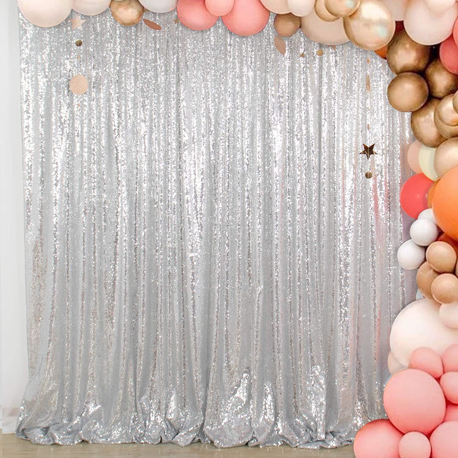 4 yards Glitz Sequins Fabric Bolt Silver