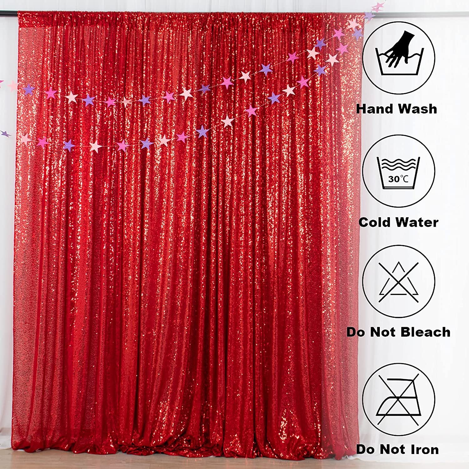 4 yards Glitz Sequins Fabric Bolt Red